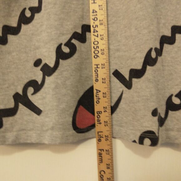 Champion tshirt mens M Medium gray spellout all over short sleeve crew neck - Picture 6 of 9